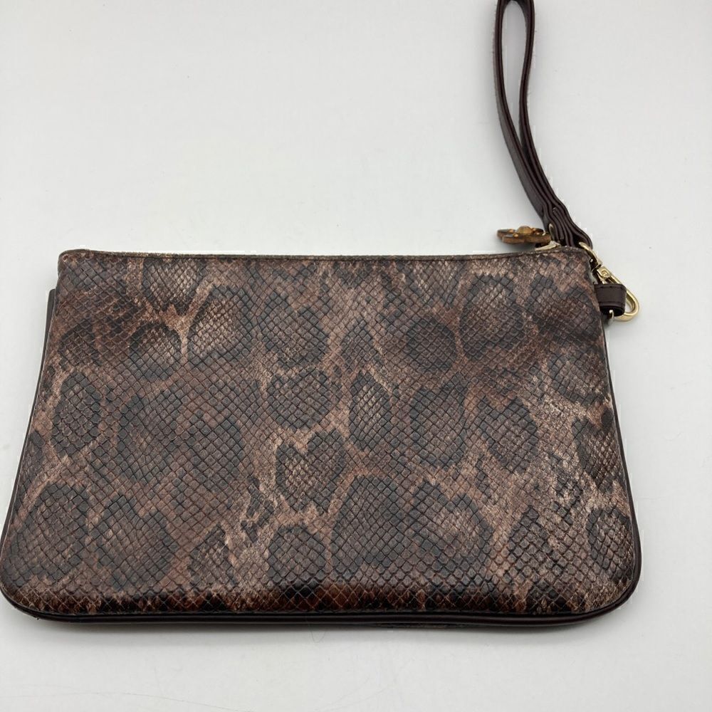 Ellen Tracy Python Wristlet Brown/Chocolate Color - Picture 3 of 9